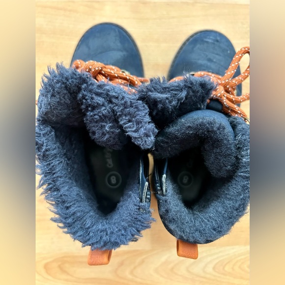 CAT & JACK Ryker Winter Boot TODDLER SIZE 8 Blue Lined Faux fur High Top Lace - Picture 8 of 9